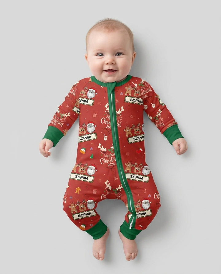 Custom Name Merry Christmas My Deer 2026 Bamboo Convertible Zippy