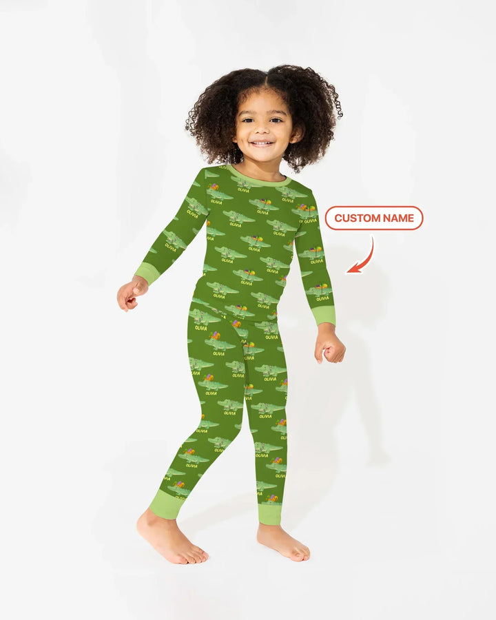 Zweiteiliges Langarm-Pyjama-Set mit Sommerfrüchten