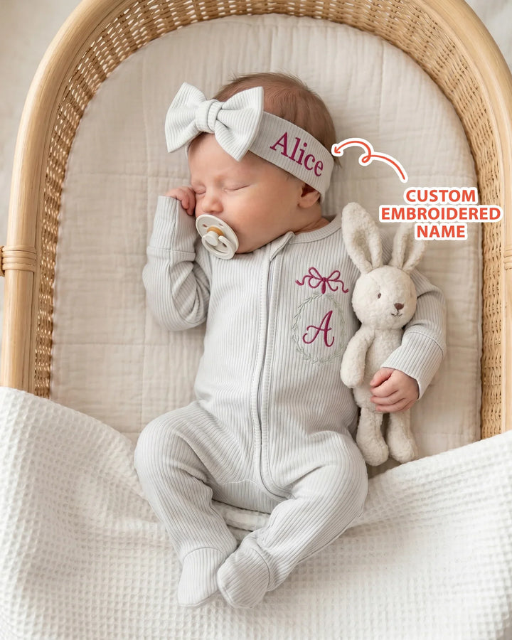 Gerippte Babykleidung mit individuellem Foto - Weich &amp; Skizzenhaft