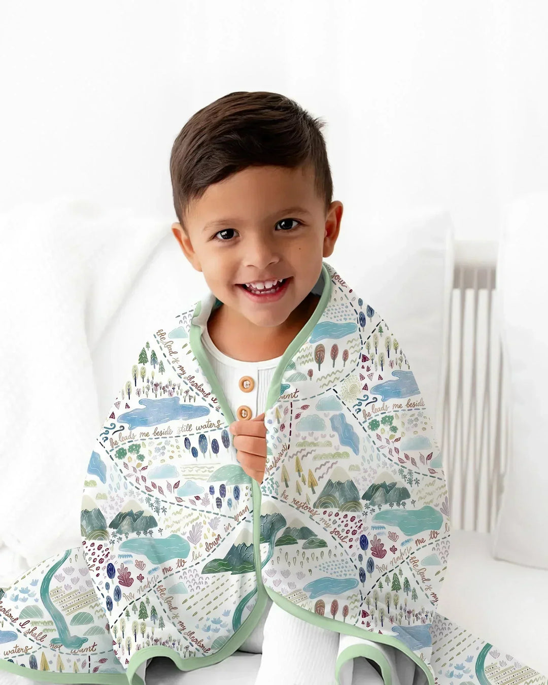 Whimsical Psalms 23 Map Bamboo Blanket
