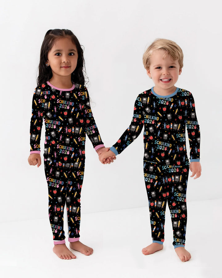 First Day Fun 2026 Bamboo Two Piece Long Sleeve Pajama Set