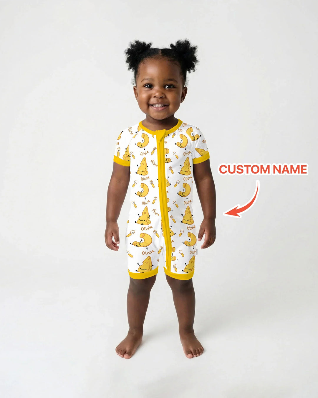 Custom Name Mac & Cheese Club Bamboo Shorty Zippy