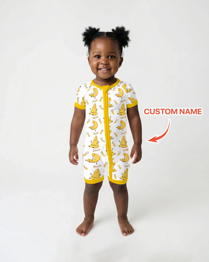 Custom Name Mac & Cheese Club Bamboo Shorty Zippy