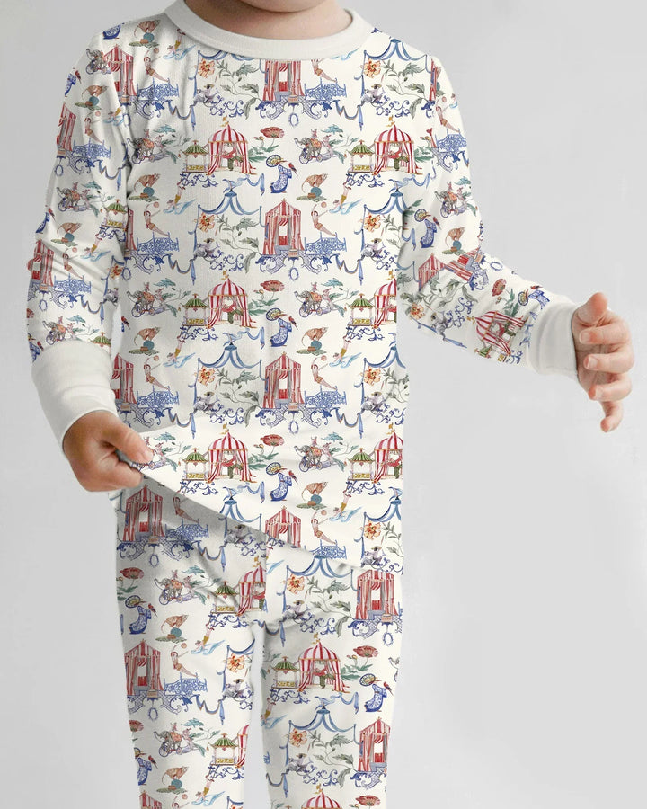 Zweiteiliges Langarm-Pyjama-Set mit Sommerfrüchten