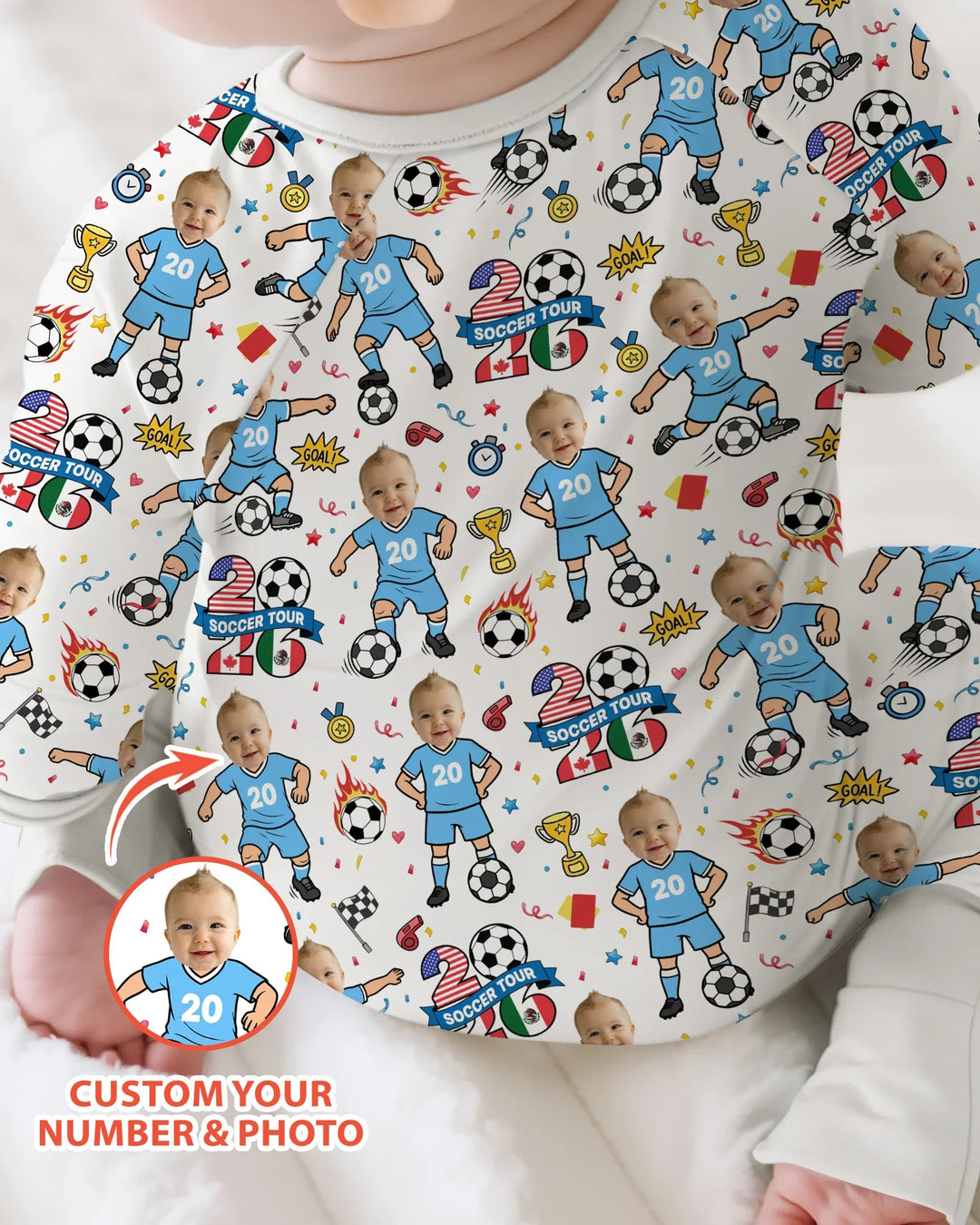 Gerippte Babykleidung mit individuellem Foto - Weich &amp; Skizzenhaft