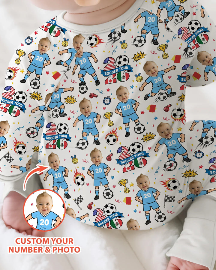Gerippte Babykleidung mit individuellem Foto - Weich &amp; Skizzenhaft
