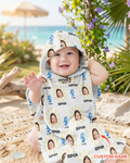 Individueller Foto Sommerbuchstabe Kinder Bambus Badeponcho