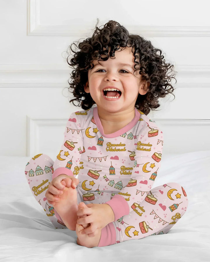 Ramadan Mubarak Bamboo Two Piece Long Sleeve Pajama Set