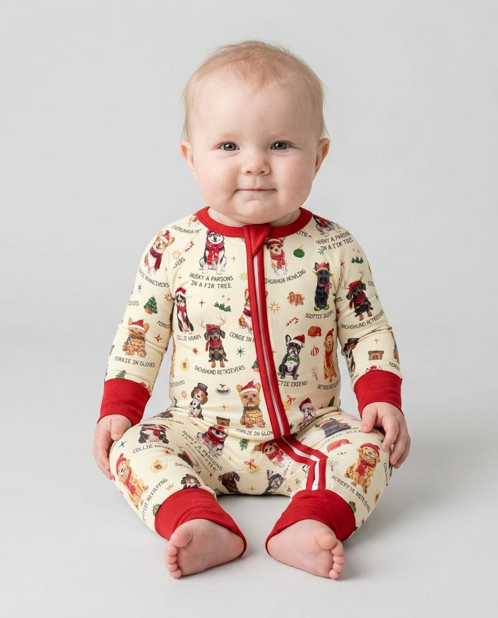 Retro 12 Dogs of Christmas Bamboo Convertible Zippy