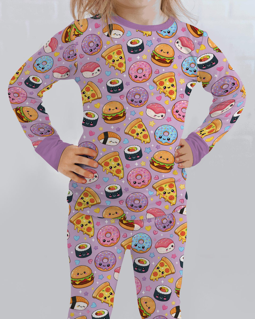 Zweiteiliges Langarm-Pyjama-Set mit Sommerfrüchten