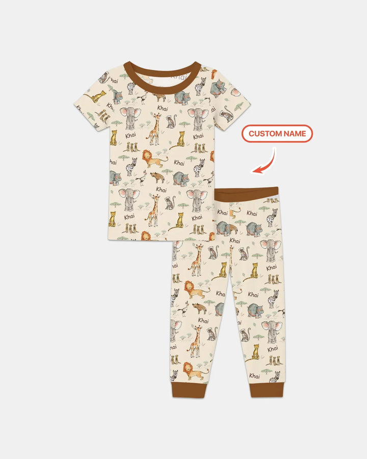 Zweiteiliges, kurzärmliges Pyjama-Set mit Marienkäfern