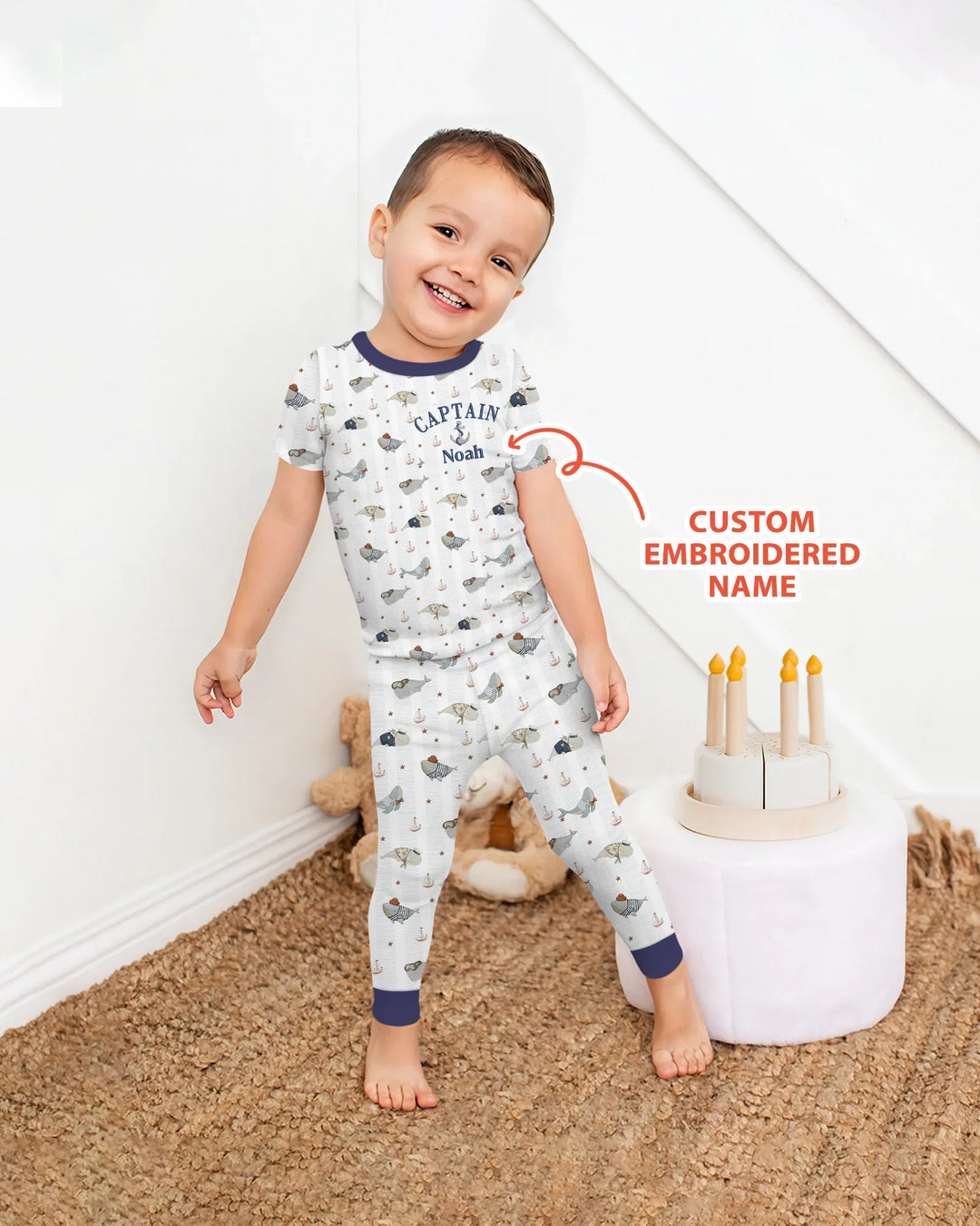 Zweiteiliges, kurzärmliges Pyjama-Set mit Marienkäfern