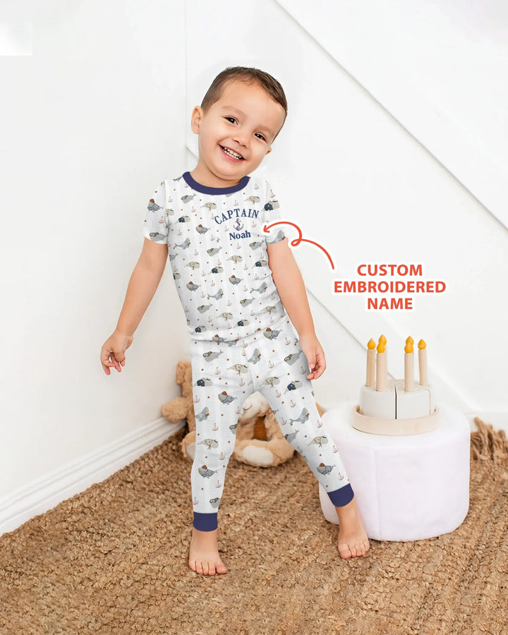 Zweiteiliges, kurzärmliges Pyjama-Set mit Marienkäfern