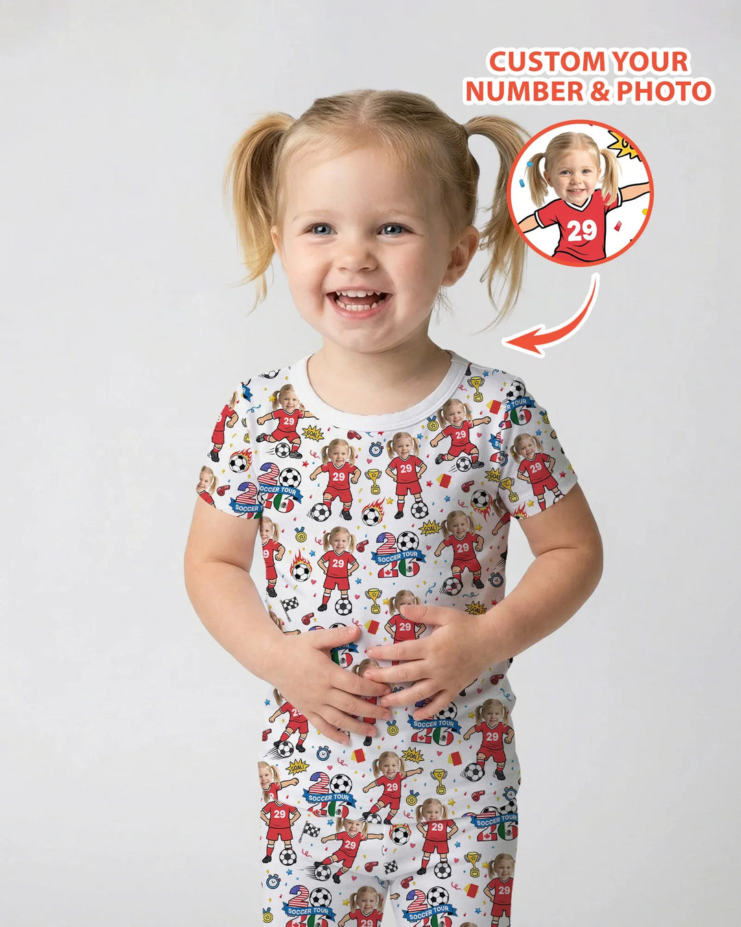Zweiteiliges, kurzärmliges Pyjama-Set mit Marienkäfern