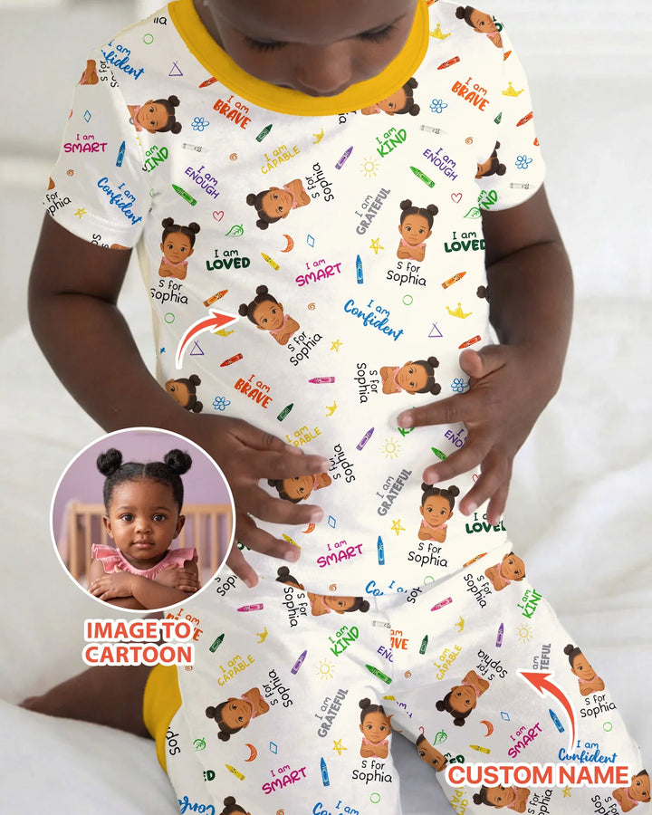 Zweiteiliges, kurzärmliges Pyjama-Set mit Marienkäfern