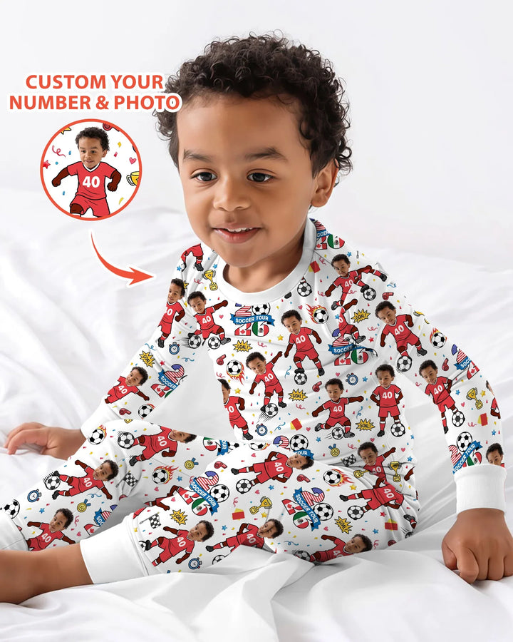 Zweiteiliges Langarm-Pyjama-Set mit Sommerfrüchten