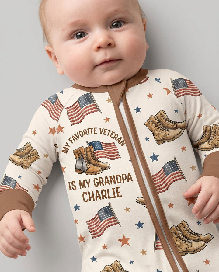 My Favorite Veteran Is My Grandpa Bamboo Convertible Zippy