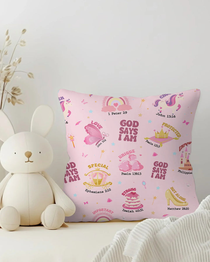 God Says I Am Girl Bamboo Pillow Case