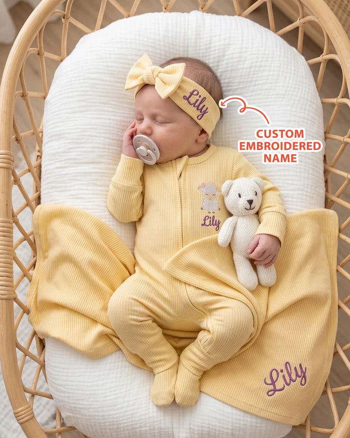 Gerippte Babykleidung mit individuellem Foto - Weich &amp; Skizzenhaft