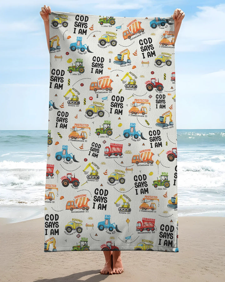 Gott sagt, ich bin Jungen Bambus Strandtuch
