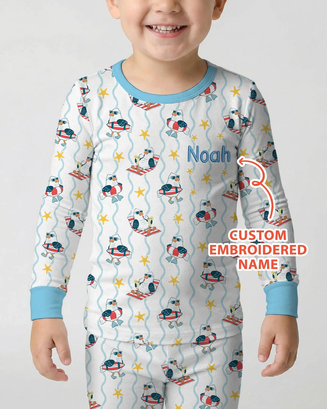 Zweiteiliges Langarm-Pyjama-Set mit Sommerfrüchten