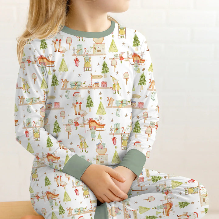 Santa's Workshop Bamboo Two Piece Long Sleeve Pajama Set