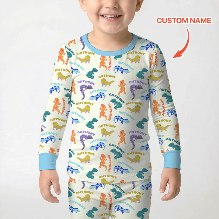 Zweiteiliges Langarm-Pyjama-Set mit Sommerfrüchten