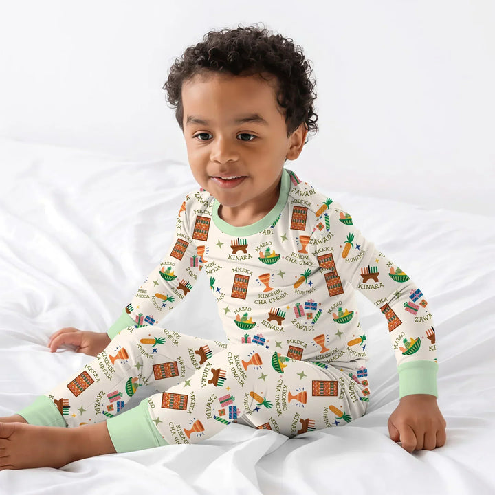 Kwanzaa Spirit Bamboo Two Piece Long Sleeve Pajama Set