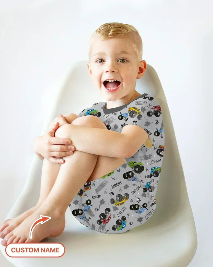 Zweiteiliges Pyjama-Set mit kurzen Ärmeln und Shorts im Sommer-Design