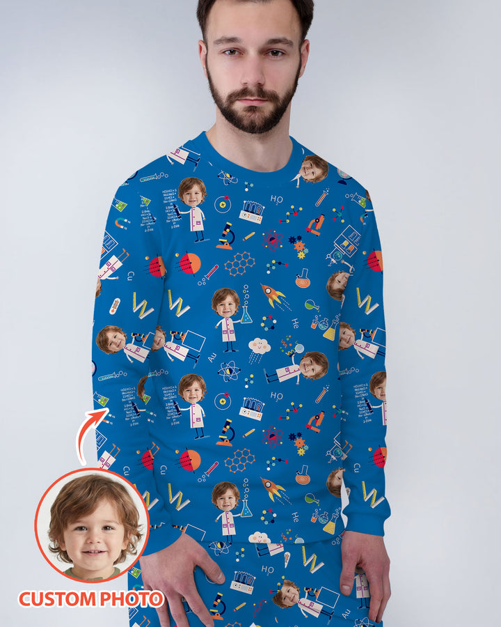 Custom Image Chemical Laboratory Bamboo Men's Pajama Set