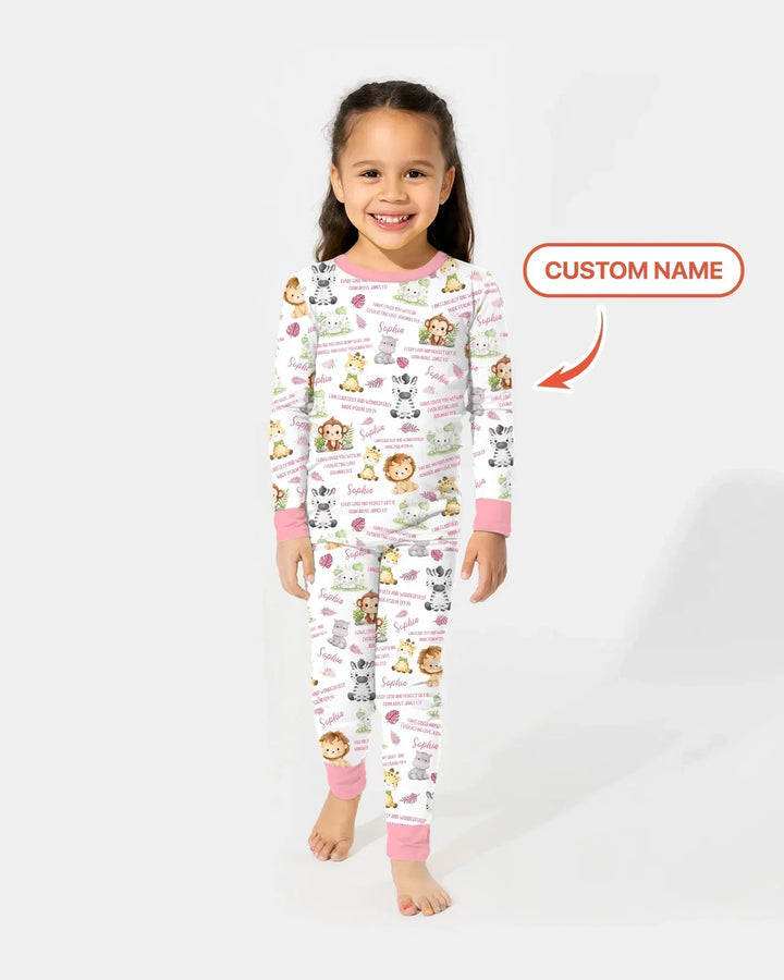 Zweiteiliges Langarm-Pyjama-Set mit Sommerfrüchten