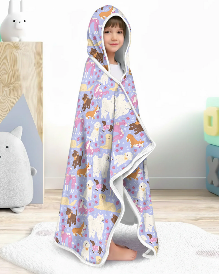 Floral Pawty Bamboo Wearable Hooded Blanket