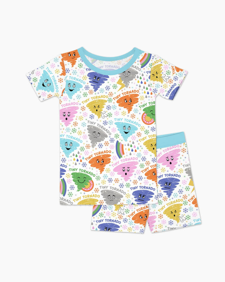 Template Zweiteiliges Pyjama-Set mit kurzen Ärmeln und Shorts