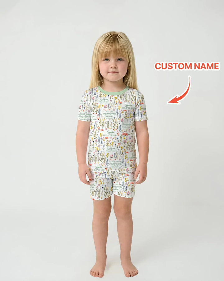 Zweiteiliges Pyjama-Set mit kurzen Ärmeln und Shorts im Sommer-Design