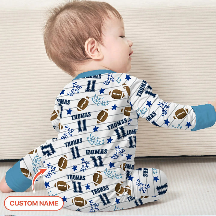 Custom Name Football Time Bamboo Convertible Zippy