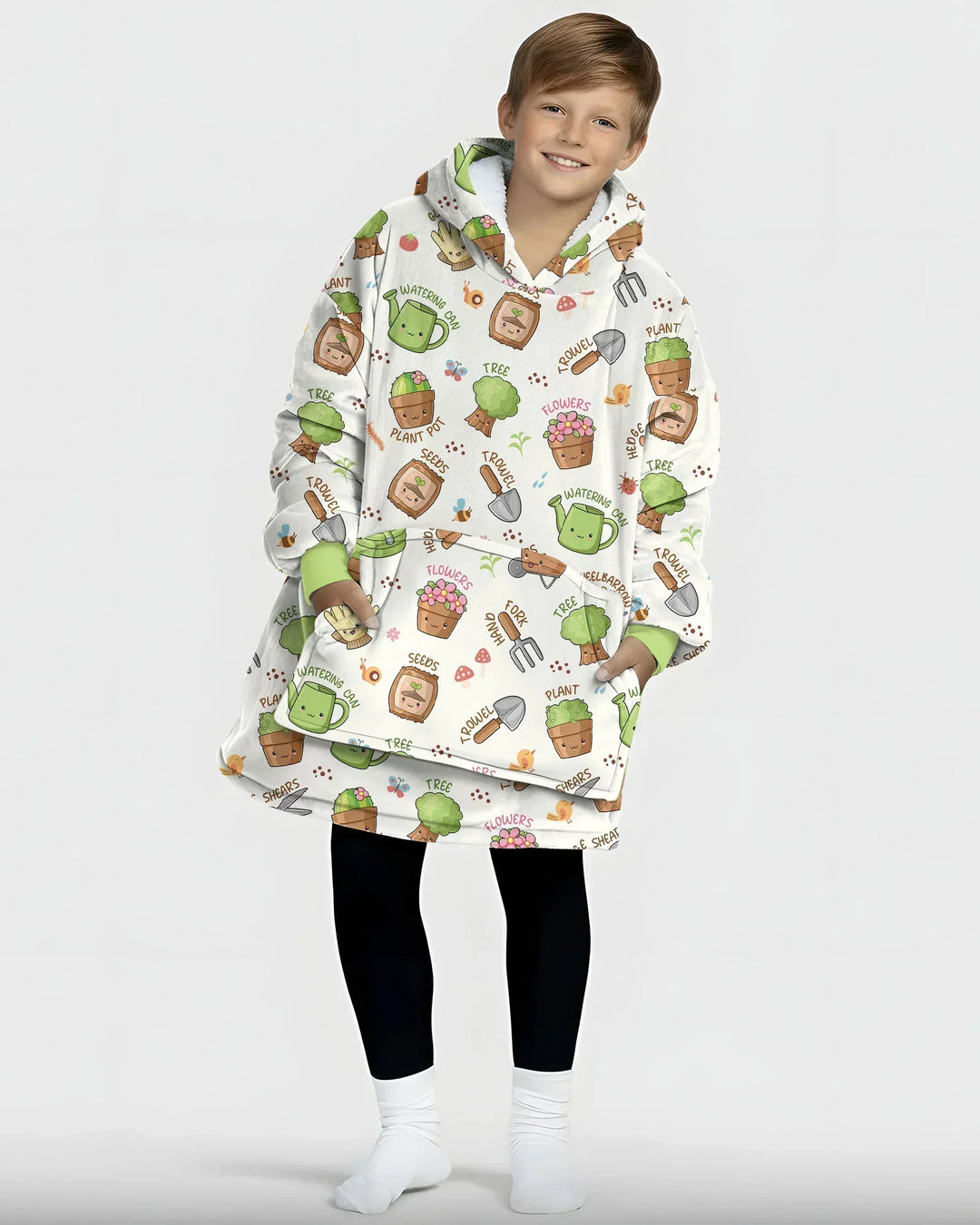 Kawaii Garden Crew Tragbarer Bambus-Deckenhoodie