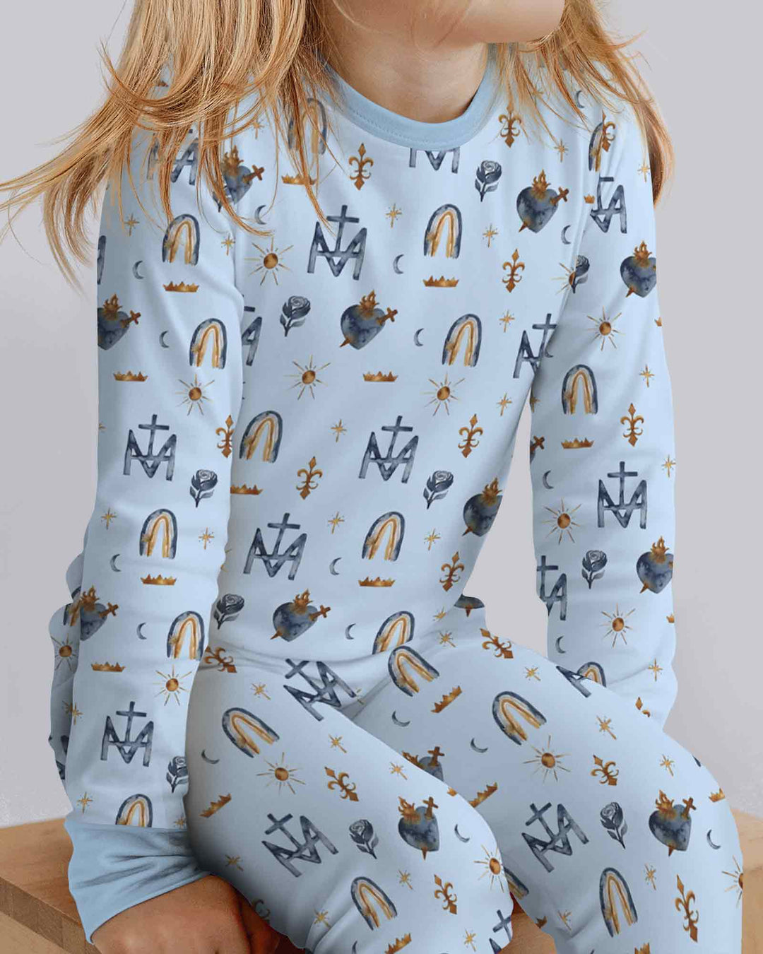 Zweiteiliges Langarm-Pyjama-Set mit Sommerfrüchten