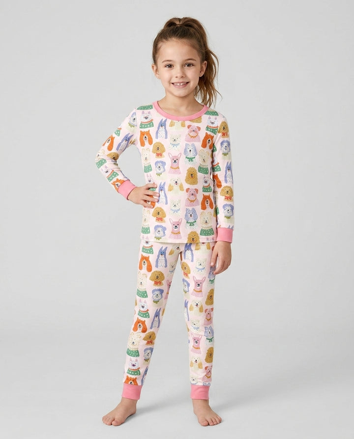 Zweiteiliges Langarm-Pyjama-Set mit Sommerfrüchten