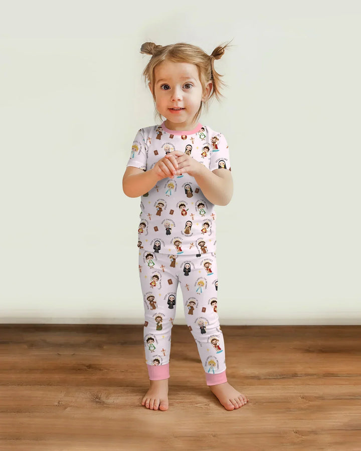 Saints in the Clouds Bamboo Two Piece Short Sleeve Pajama Set
