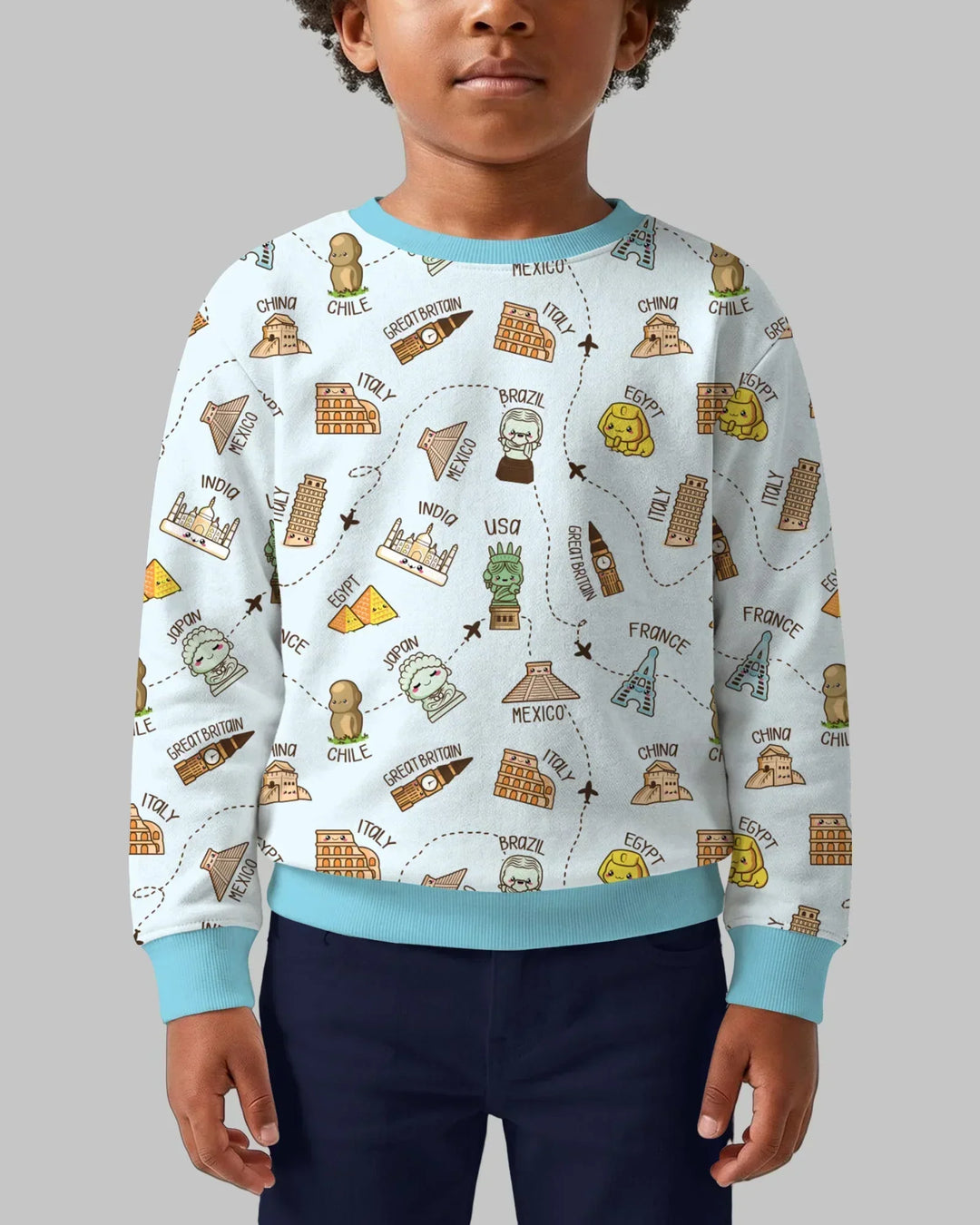 Kawaii World Tour Bambus Rundhals-Sweatshirt