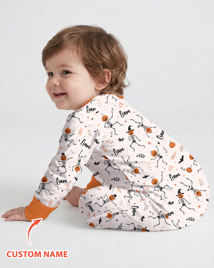 Dancing Pumpkin Skeleton Halloween Bamboo Convertible Zippy