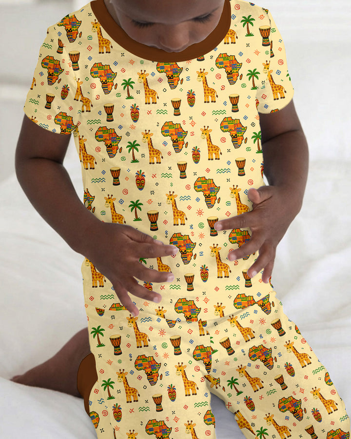 Zweiteiliges, kurzärmliges Pyjama-Set mit Marienkäfern