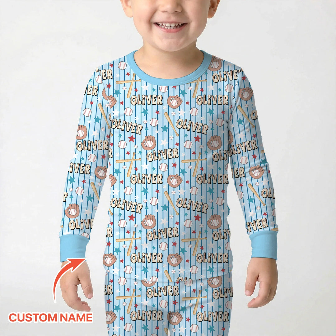 Zweiteiliges Langarm-Pyjama-Set mit Sommerfrüchten