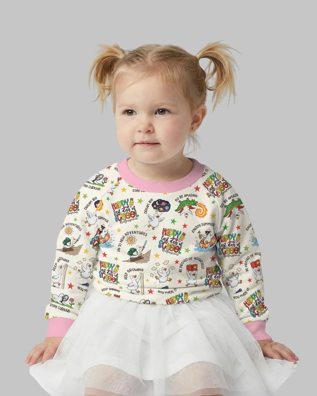 Silly Goose Happy Last Day of School Bambus-Rundhals-Sweatshirt