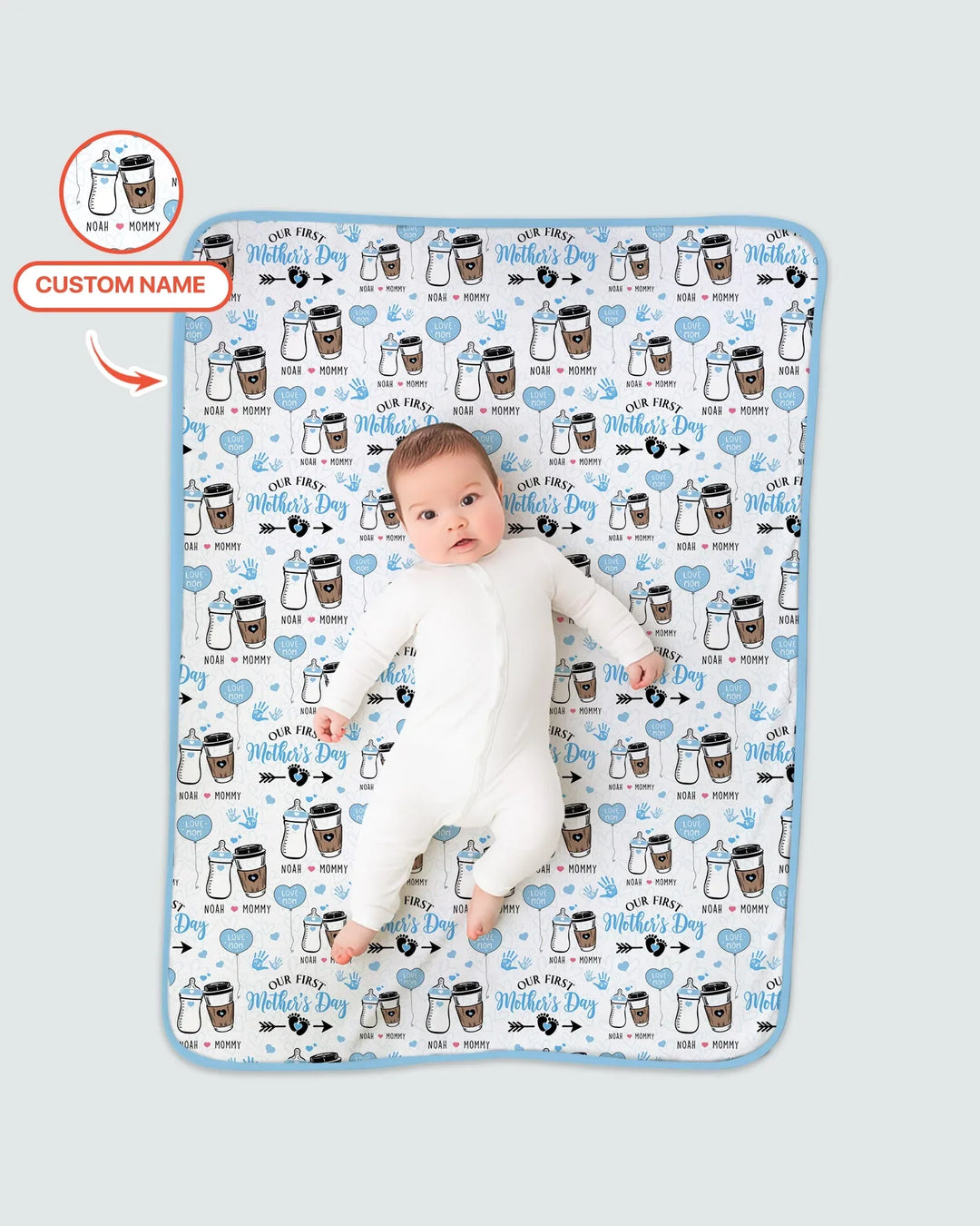 Custom Name First Mother's Day Drink Bamboo Blanket