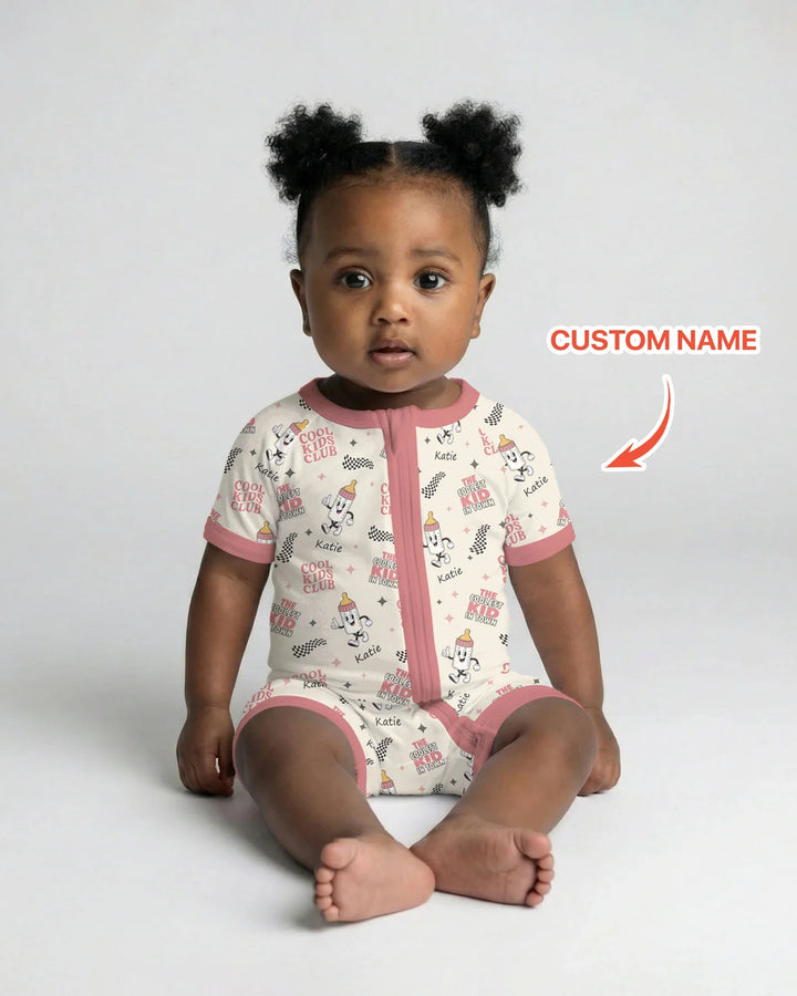 Custom Name Cool Club Daddy & Me Matching Bamboo Shorty Zippy