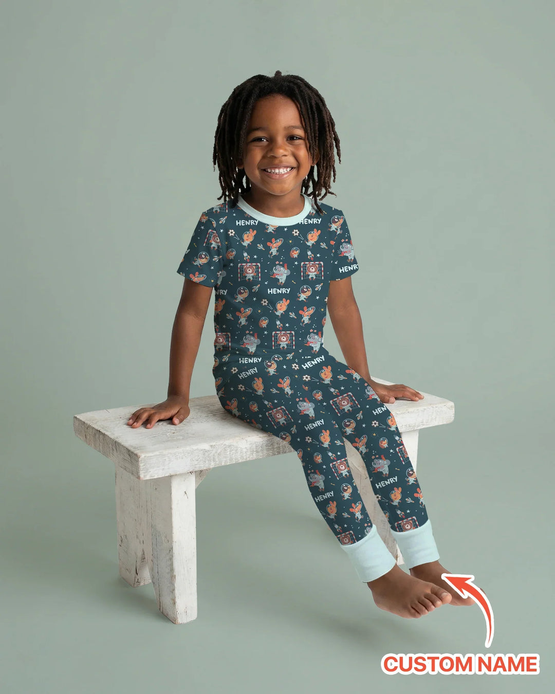 Zweiteiliges, kurzärmliges Pyjama-Set mit Marienkäfern