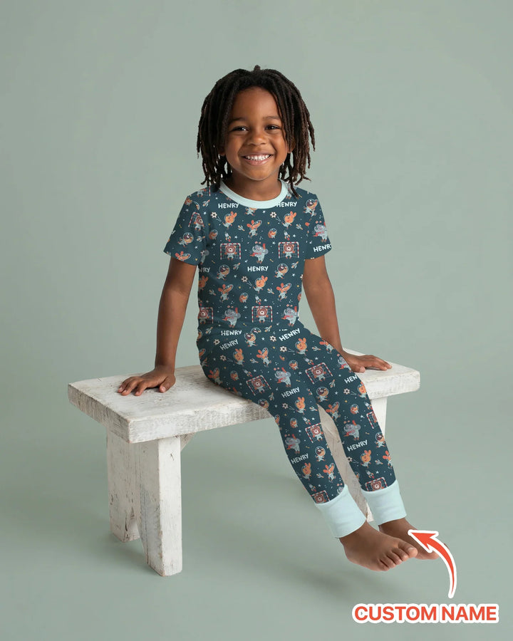 Zweiteiliges, kurzärmliges Pyjama-Set mit Marienkäfern