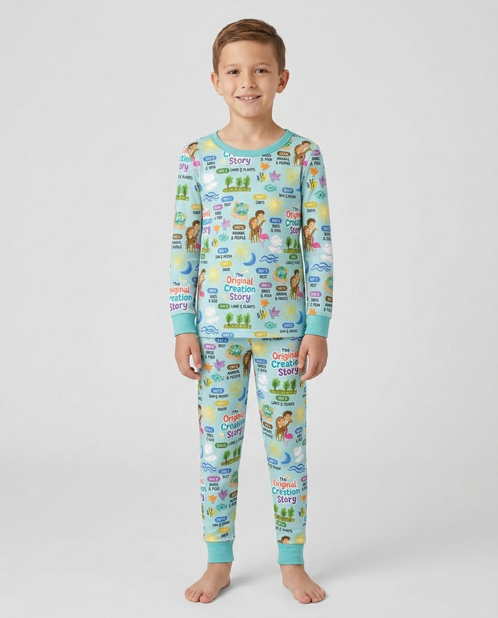 Zweiteiliges Langarm-Pyjama-Set mit Sommerfrüchten