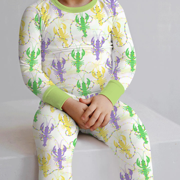 Zweiteiliges Langarm-Pyjama-Set mit Sommerfrüchten